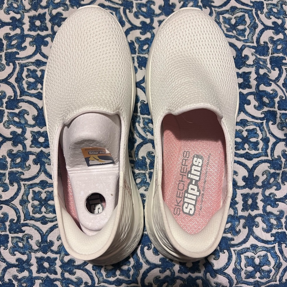 Skechers White Slip-Ins Shoes